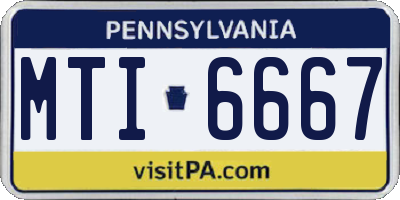 PA license plate MTI6667