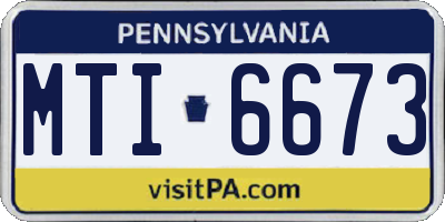 PA license plate MTI6673