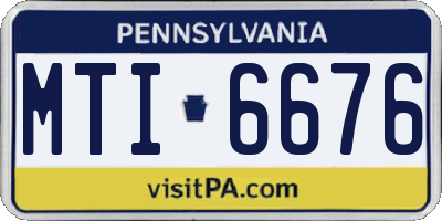 PA license plate MTI6676