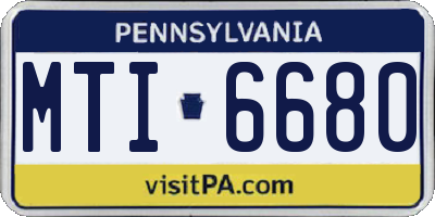 PA license plate MTI6680