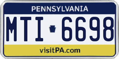 PA license plate MTI6698