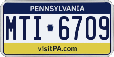 PA license plate MTI6709