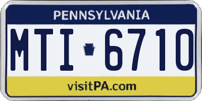 PA license plate MTI6710