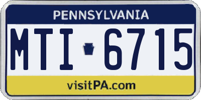 PA license plate MTI6715