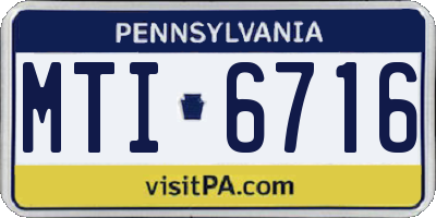 PA license plate MTI6716