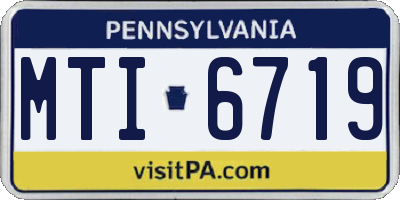 PA license plate MTI6719