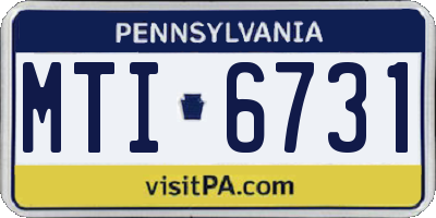 PA license plate MTI6731