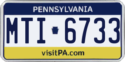 PA license plate MTI6733