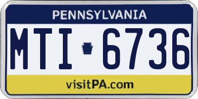 PA license plate MTI6736