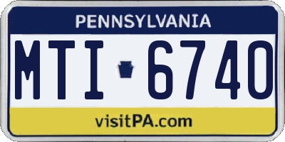 PA license plate MTI6740