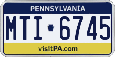 PA license plate MTI6745