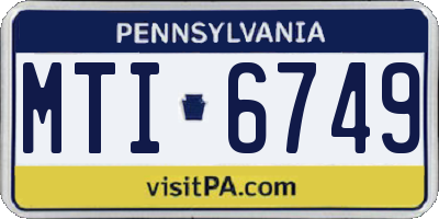 PA license plate MTI6749