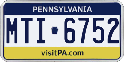 PA license plate MTI6752