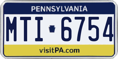PA license plate MTI6754