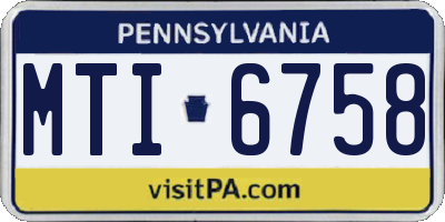 PA license plate MTI6758