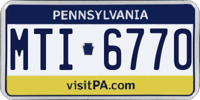 PA license plate MTI6770