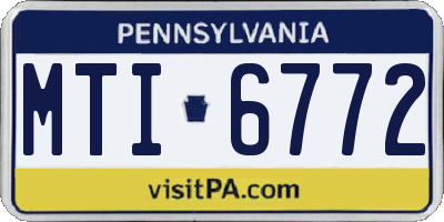PA license plate MTI6772