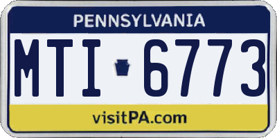 PA license plate MTI6773