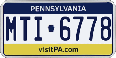 PA license plate MTI6778