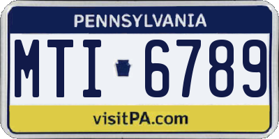PA license plate MTI6789