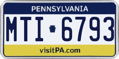 PA license plate MTI6793