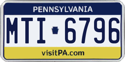 PA license plate MTI6796
