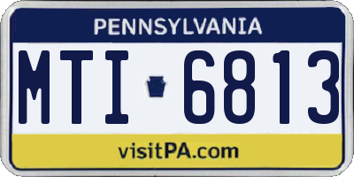 PA license plate MTI6813