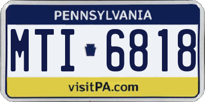 PA license plate MTI6818