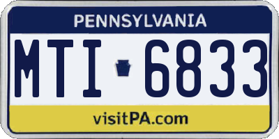 PA license plate MTI6833