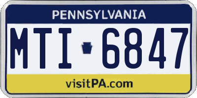 PA license plate MTI6847