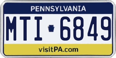 PA license plate MTI6849