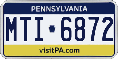 PA license plate MTI6872