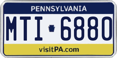 PA license plate MTI6880
