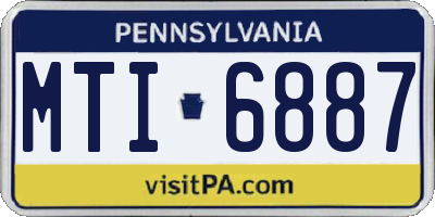 PA license plate MTI6887