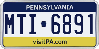PA license plate MTI6891