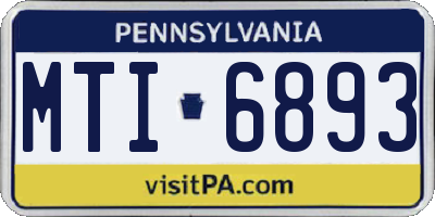 PA license plate MTI6893