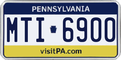 PA license plate MTI6900