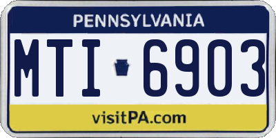 PA license plate MTI6903