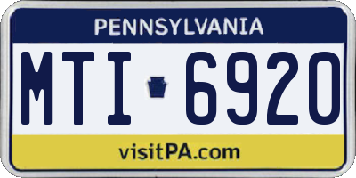 PA license plate MTI6920