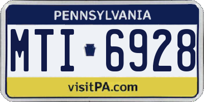 PA license plate MTI6928