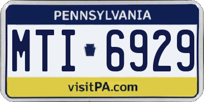 PA license plate MTI6929