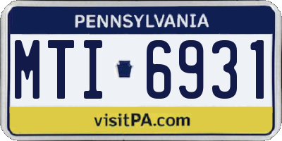 PA license plate MTI6931