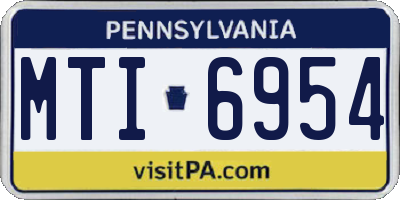 PA license plate MTI6954