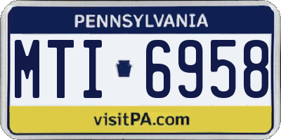 PA license plate MTI6958