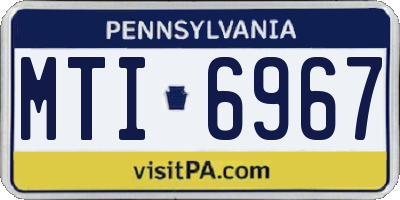 PA license plate MTI6967