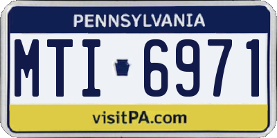 PA license plate MTI6971