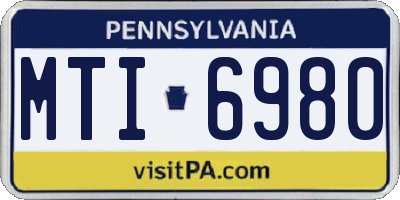 PA license plate MTI6980