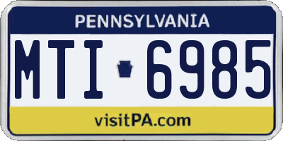 PA license plate MTI6985