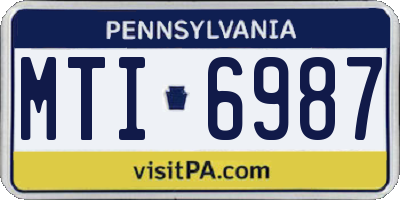 PA license plate MTI6987