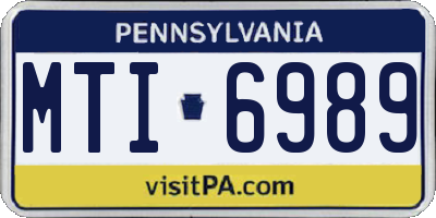 PA license plate MTI6989